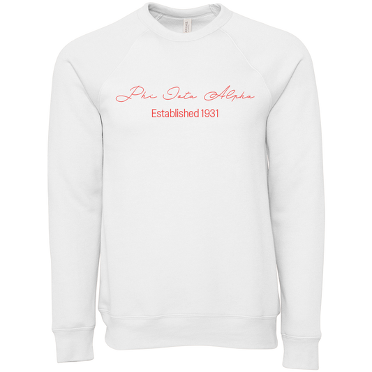 Phi Iota Alpha Embroidered Scripted Name Crewneck Sweatshirts