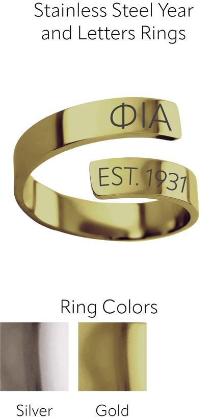 Phi Iota Alpha Year and Letters Rings