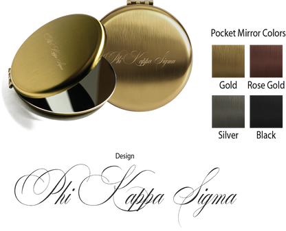 Phi Kappa Sigma Script Pocket Mirrors