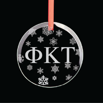 Phi Kappa Tau Round Multi-Snowflake Ornament