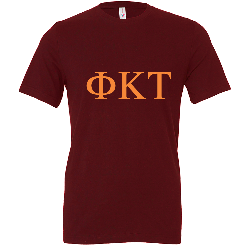 Phi Kappa Tau Letter  Short Sleeve T-Shirts