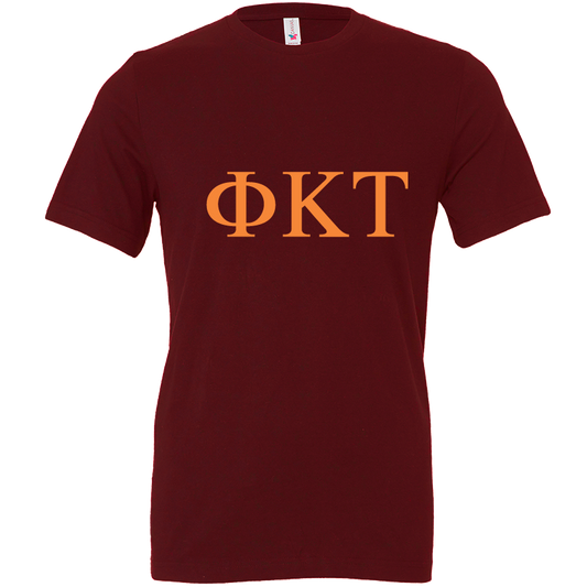 Phi Kappa Tau Letter  Short Sleeve T-Shirts