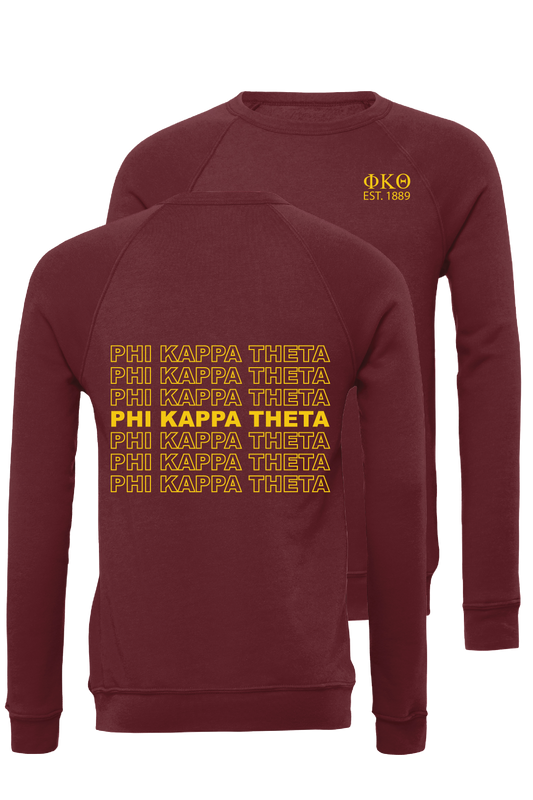 Phi Kappa Theta Repeating Name Crewneck Sweatshirts
