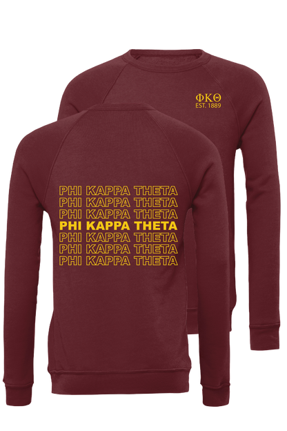 Phi Kappa Theta Repeating Name Crewneck Sweatshirts