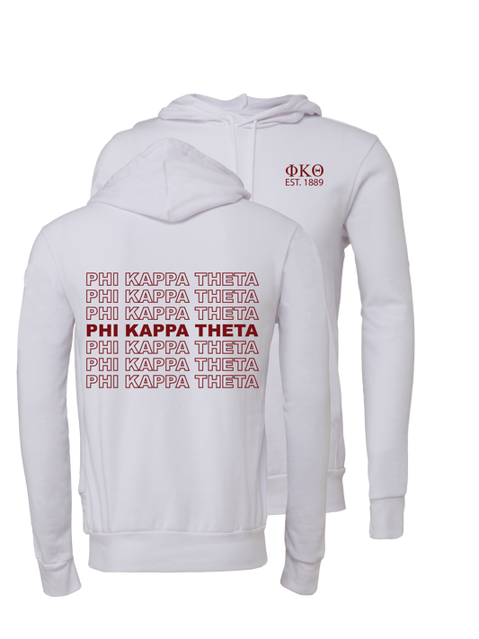 Phi Kappa Theta Repeating Name Hooded Sweatshirts