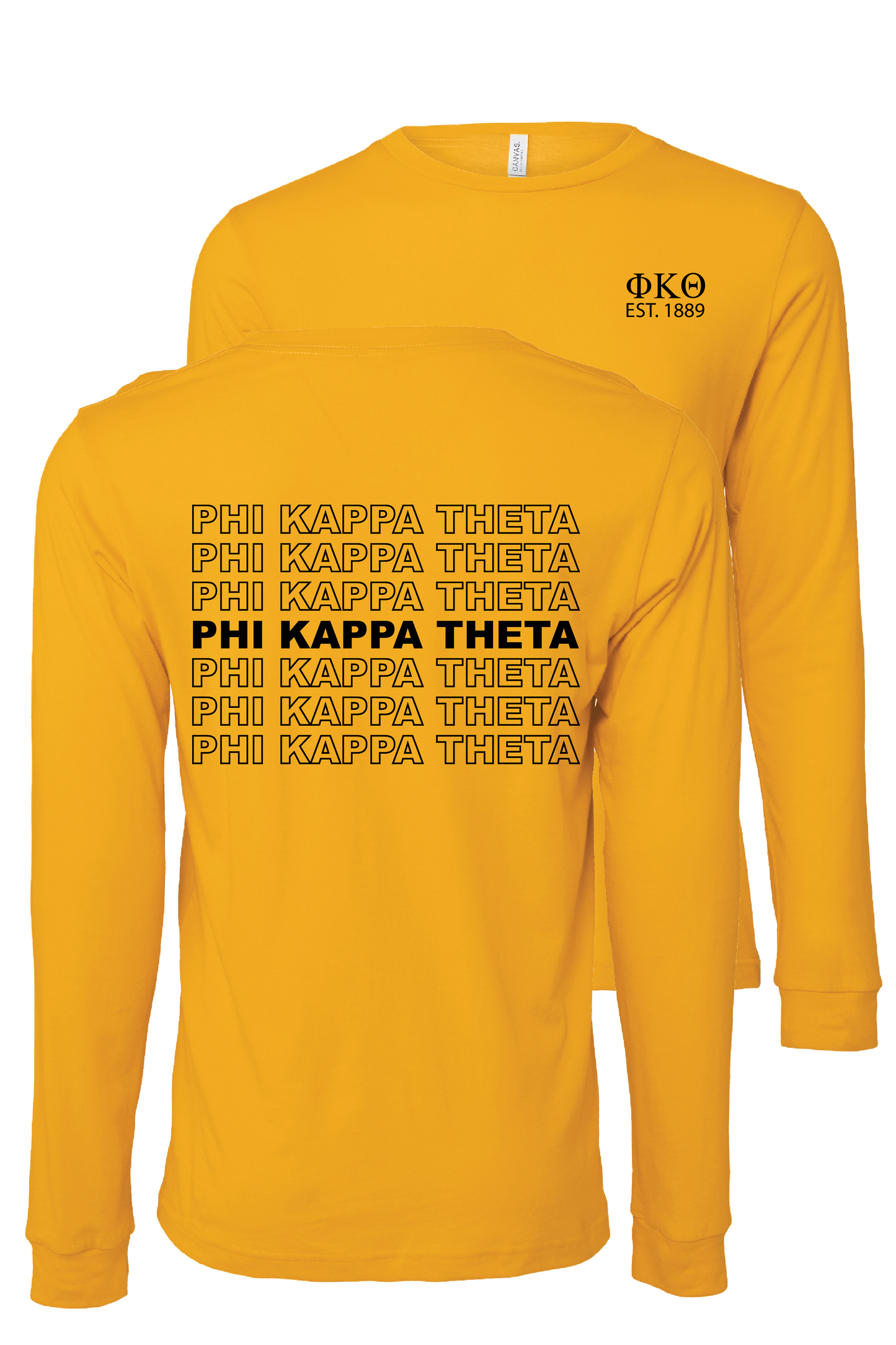 Phi Kappa Theta Repeating Name Long Sleeve T-Shirts