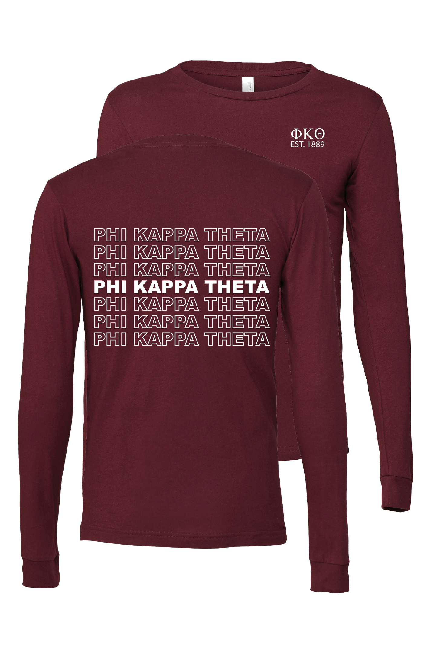 Phi Kappa Theta Repeating Name Long Sleeve T-Shirts
