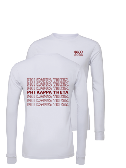 Phi Kappa Theta Repeating Name Long Sleeve T-Shirts