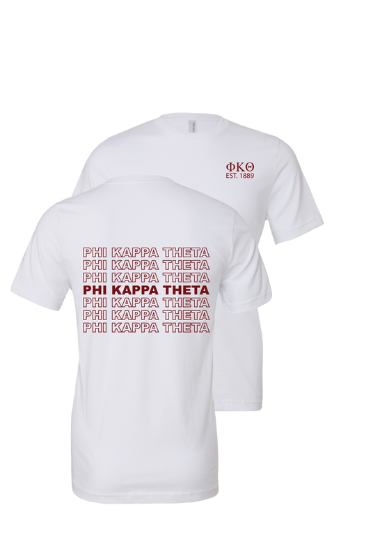 Phi Kappa Theta Repeating Name Short Sleeve T-Shirts