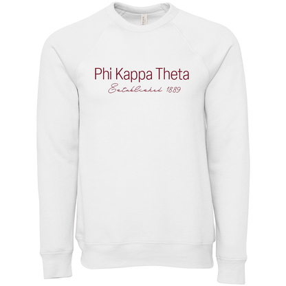 Phi Kappa Theta Embroidered Printed Name Crewneck Sweatshirts