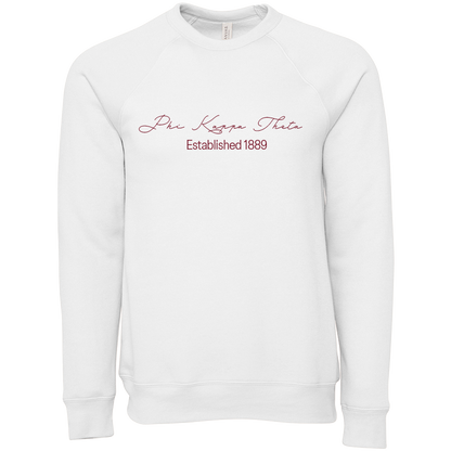 Phi Kappa Theta Embroidered Scripted Name Crewneck Sweatshirts