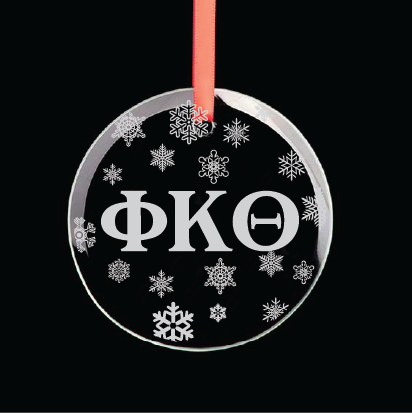Phi Kappa Theta Round Multi-Snowflake Ornament