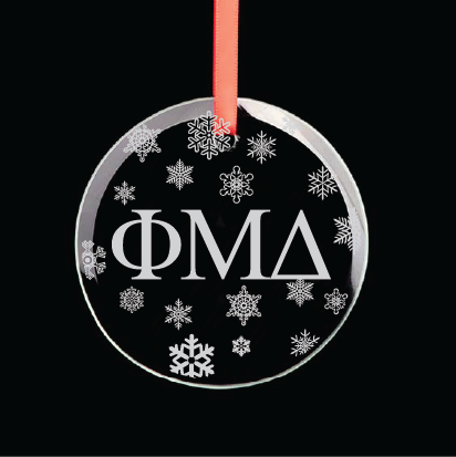 Phi Mu Delta Round Multi-Snowflake Ornament