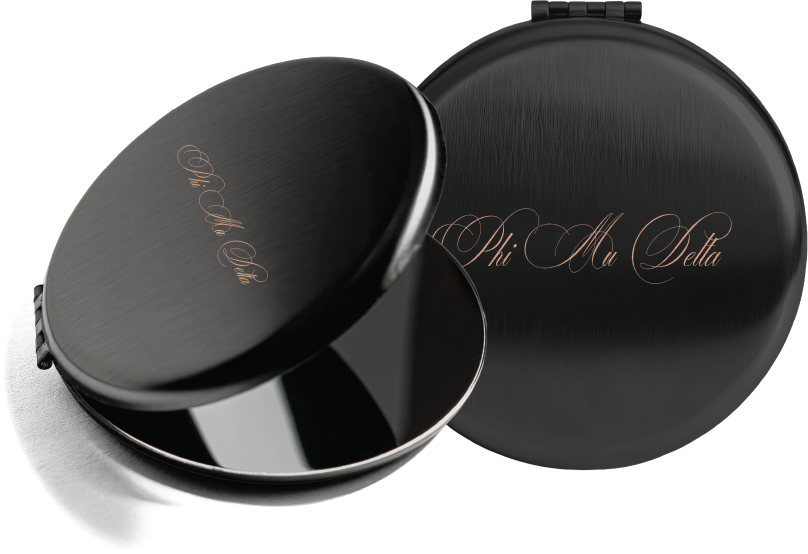 Phi Mu Delta Script Pocket Mirrors