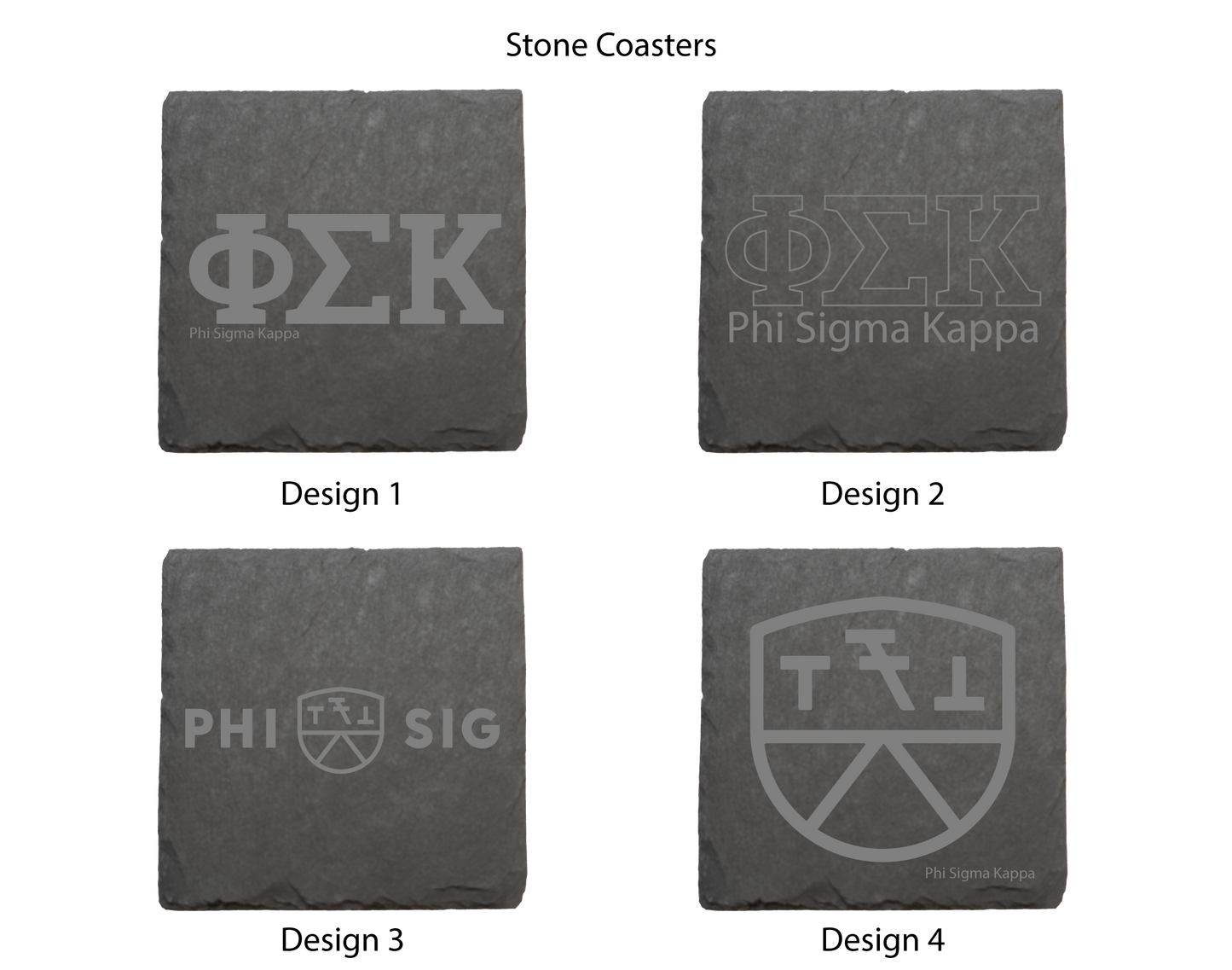 Phi Sigma Kappa Stone Coasters - 4-Pack