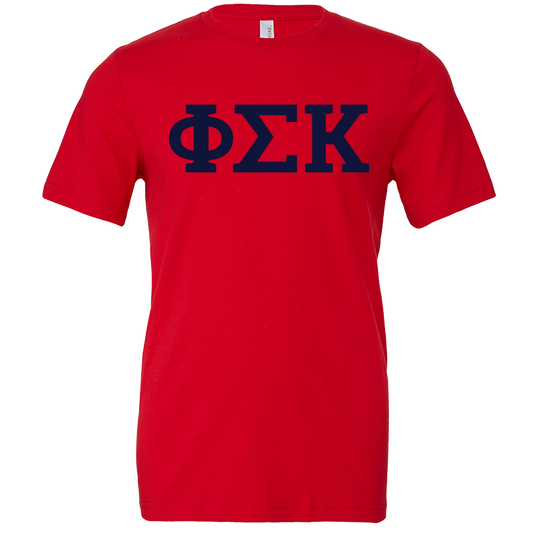 Phi Sigma Kappa Lettered Short Sleeve T-Shirts