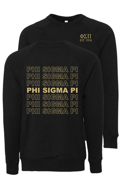 Phi Sigma Pi Repeating Name Crewneck Sweatshirts