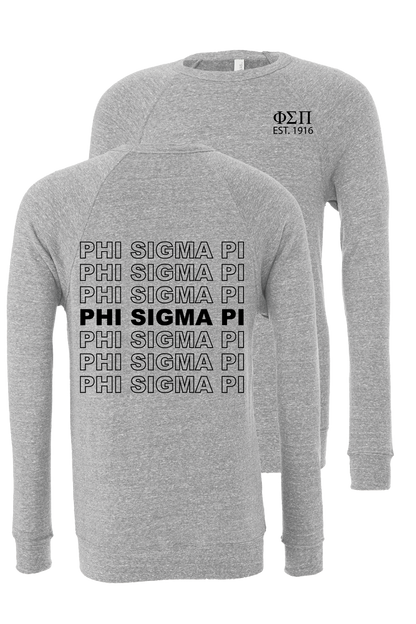 Phi Sigma Pi Repeating Name Crewneck Sweatshirts