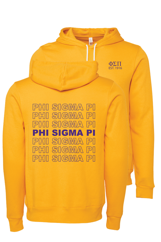 Phi Sigma Pi Repeating Name Hooded Sweatshirts