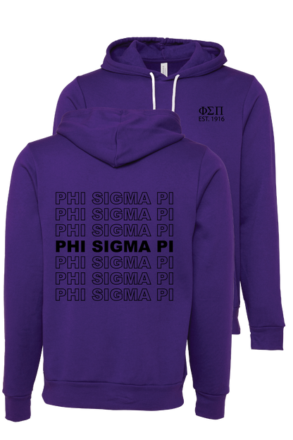 Phi Sigma Pi Repeating Name Hooded Sweatshirts