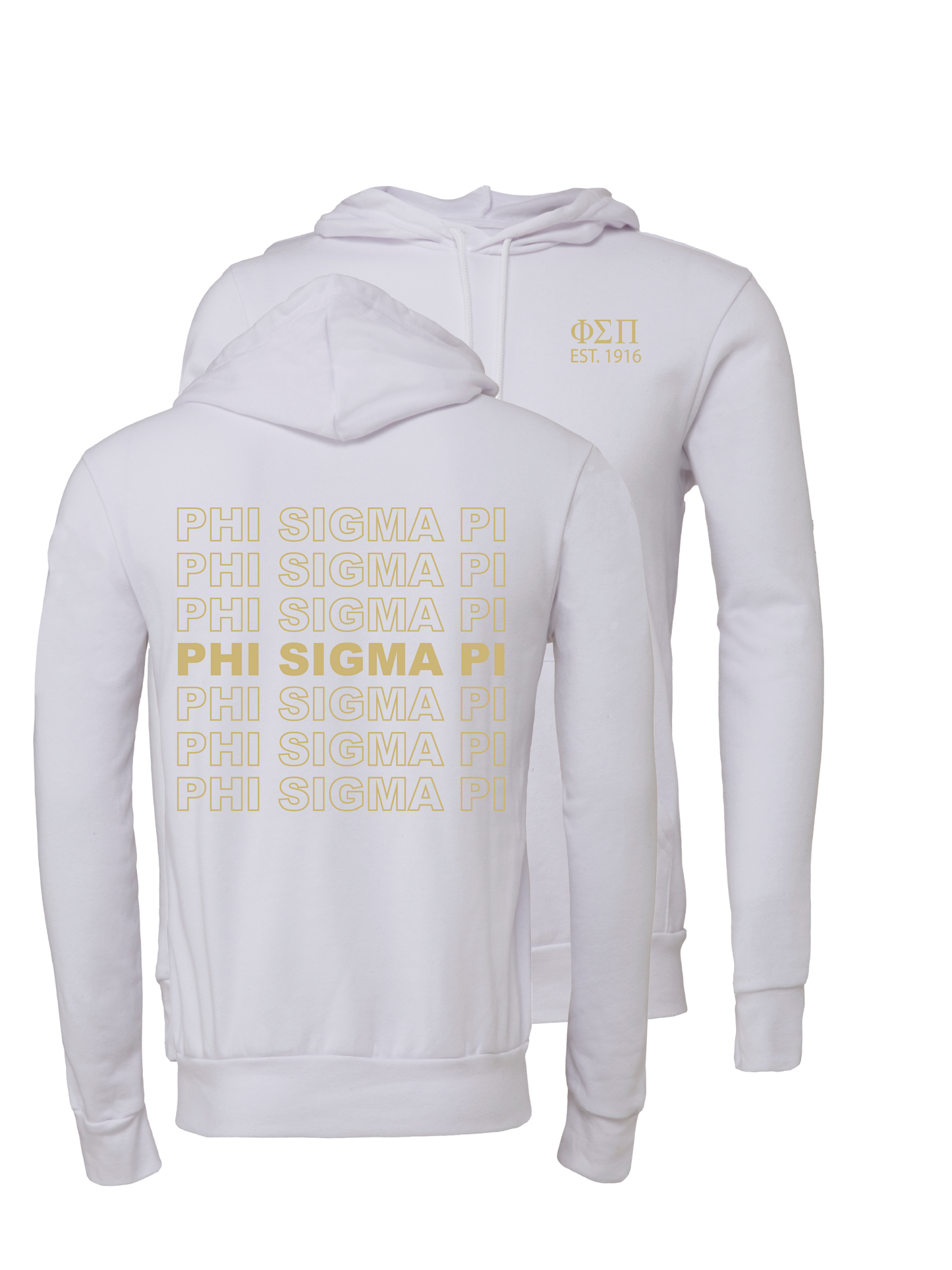 Phi Sigma Pi Repeating Name Hooded Sweatshirts