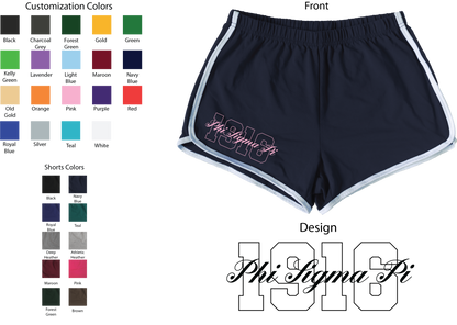 Phi Sigma Pi Year and Name Women's Shorts