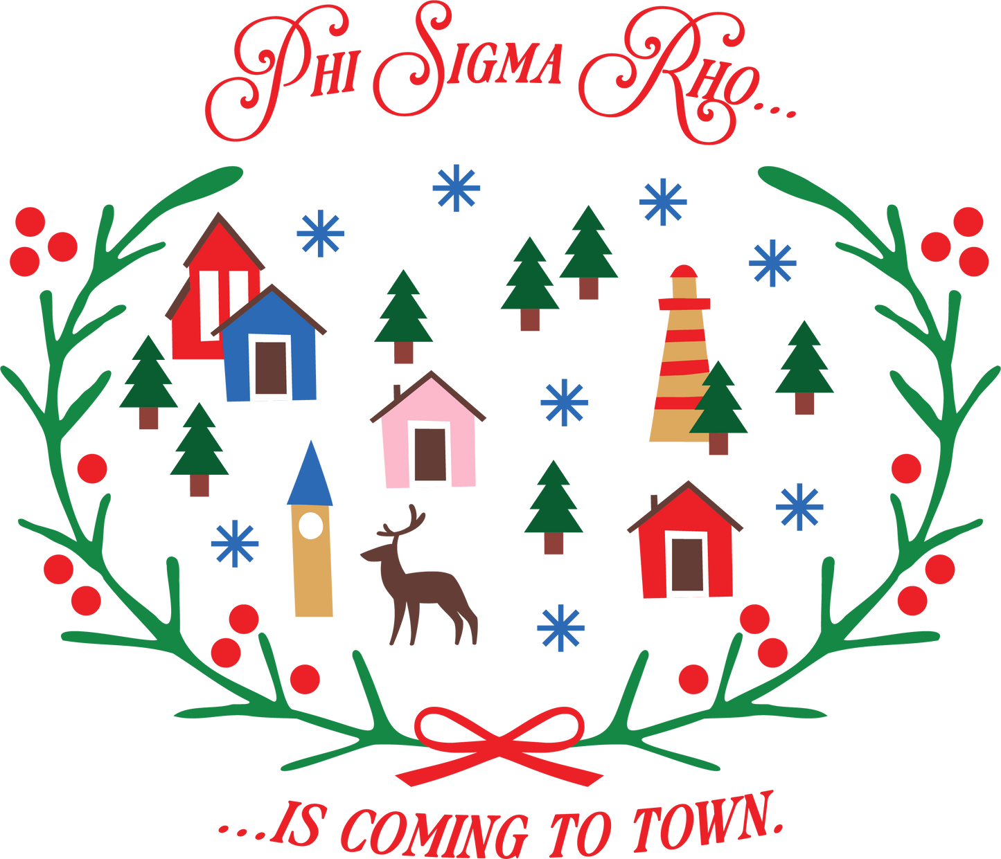 Phi Sigma Rho Christmas Village Cropped Hoodie