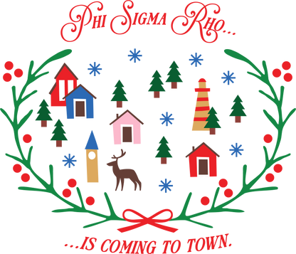 Phi Sigma Rho Christmas Village Cropped Hoodie