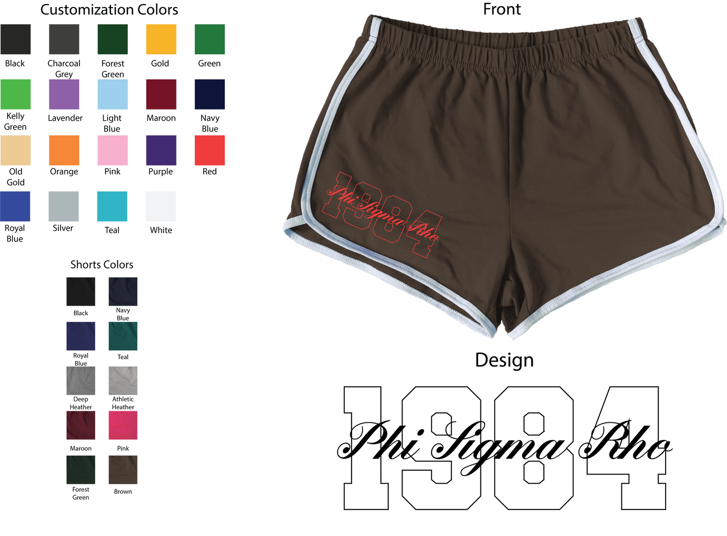 Phi Sigma Rho Year and Name Women's Shorts