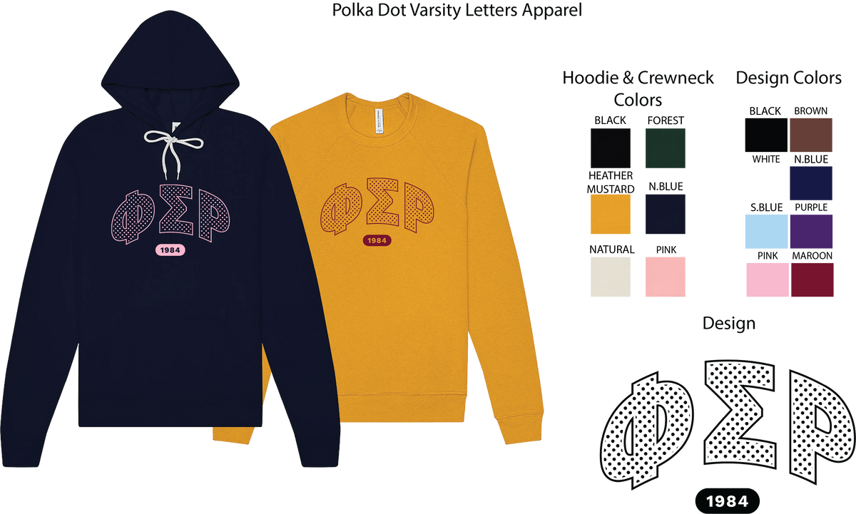 Phi Sigma Rho Varsity Polka Dot Hoodie