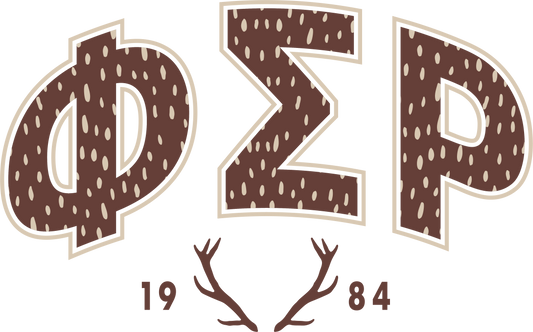 Phi Sigma Rho Fawn Print Varsity Crewneck