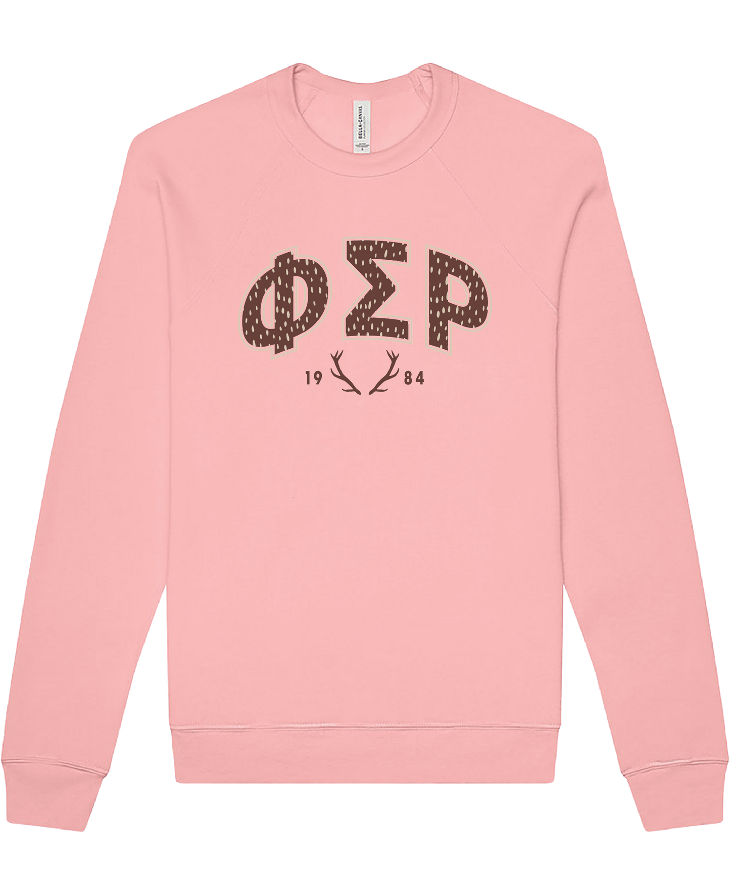 Phi Sigma Rho Fawn Print Varsity Crewneck