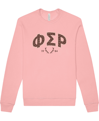Phi Sigma Rho Fawn Print Varsity Crewneck