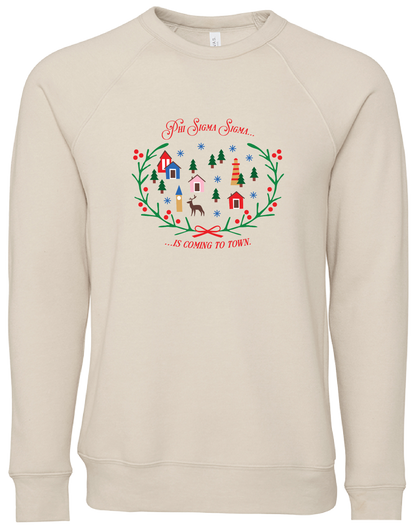 Phi Sigma Sigma Christmas Village Crewneck