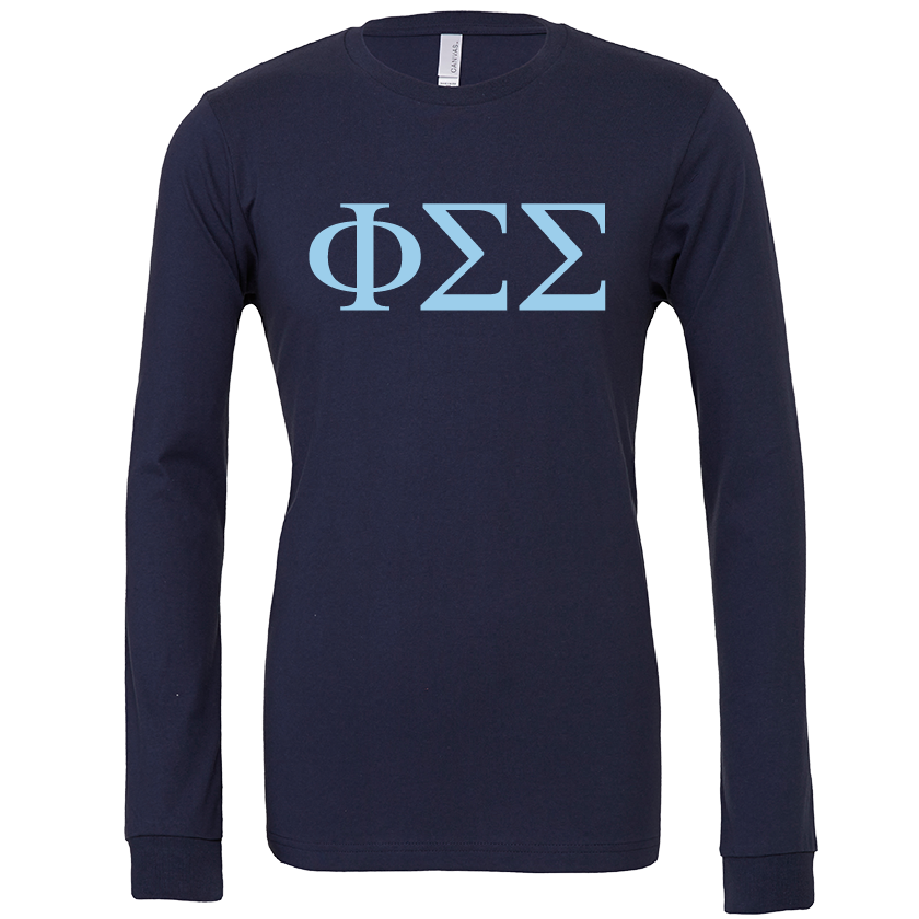 Phi Sigma Sigma Lettered Long Sleeve T-Shirts