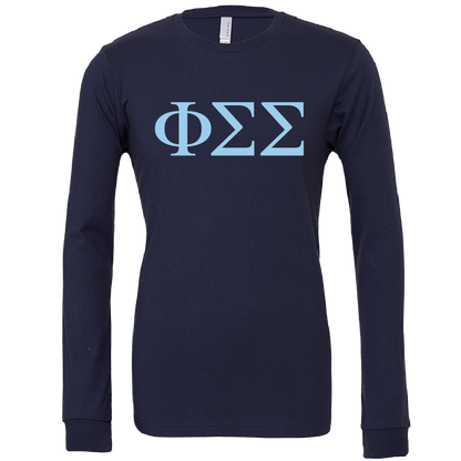 Phi Sigma Sigma Lettered Long Sleeve T-Shirts