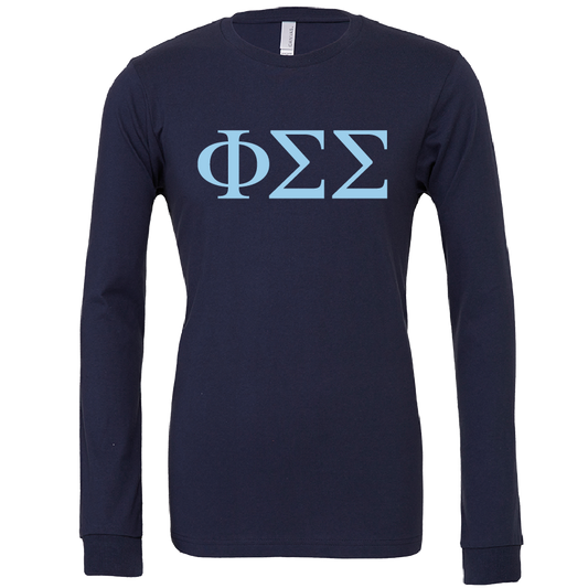 Phi Sigma Sigma Lettered Long Sleeve T-Shirts