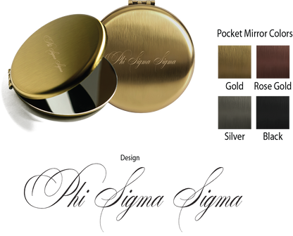 Phi Sigma Sigma Script Pocket Mirrors