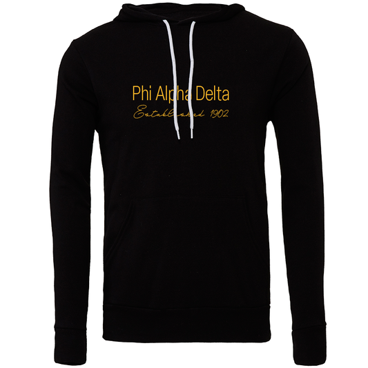 Phi Alpha Delta Embroidered Printed Name Hooded Sweatshirts