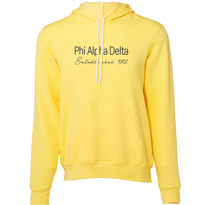 Phi Alpha Delta Embroidered Printed Name Hooded Sweatshirts