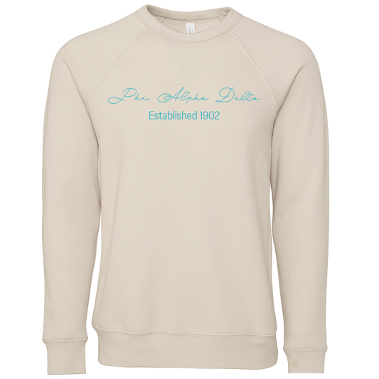 Phi Alpha Delta Embroidered Scripted Name Crewneck Sweatshirts