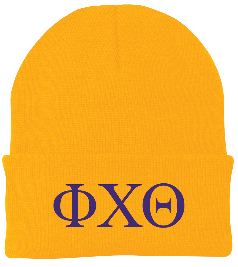 Phi Chi Theta Lettered Beanies