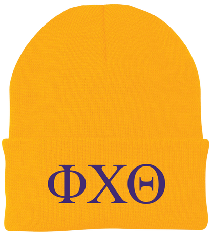 Phi Chi Theta Lettered Beanies