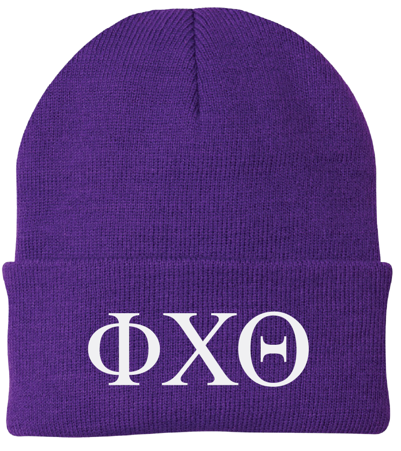 Phi Chi Theta Lettered Beanies