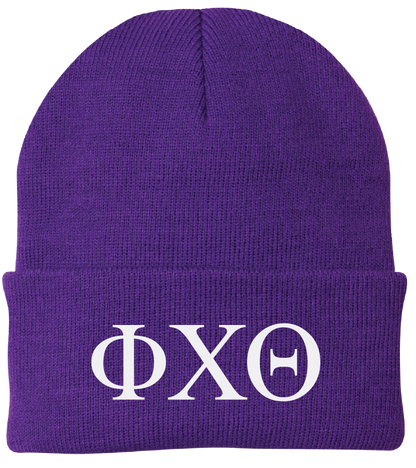 Phi Chi Theta Lettered Beanies