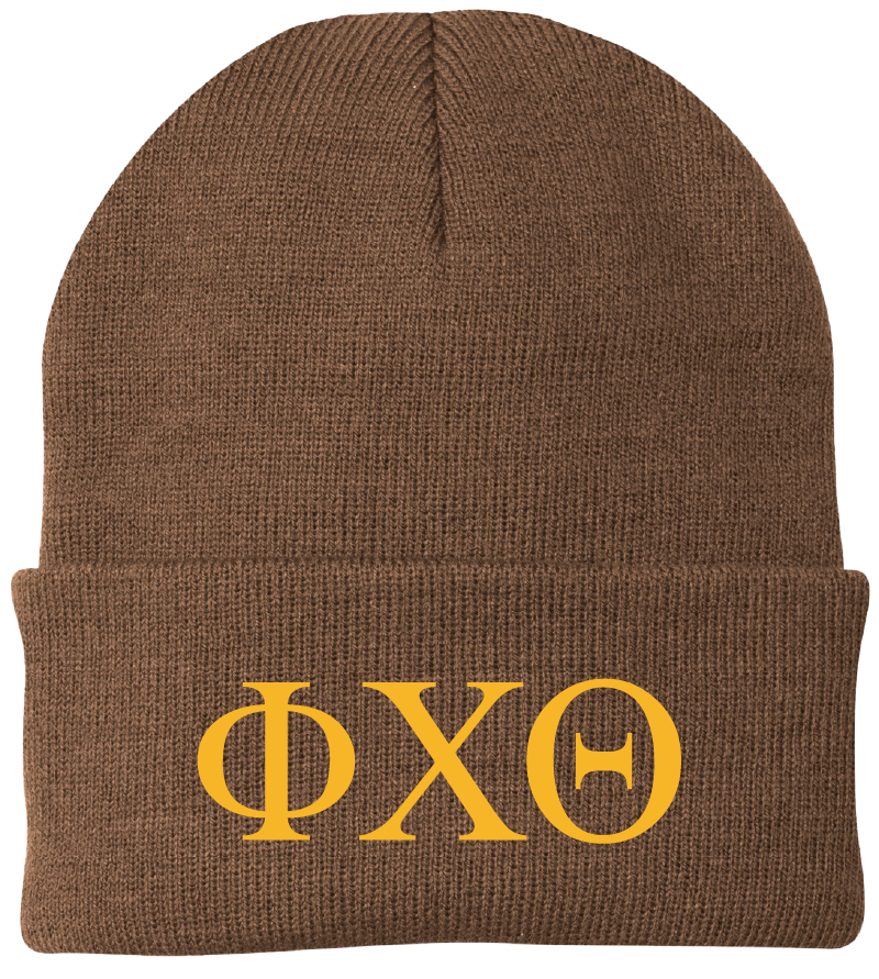 Phi Chi Theta Lettered Beanies