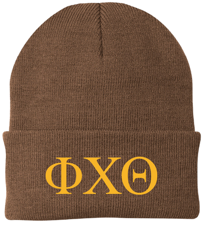 Phi Chi Theta Lettered Beanies