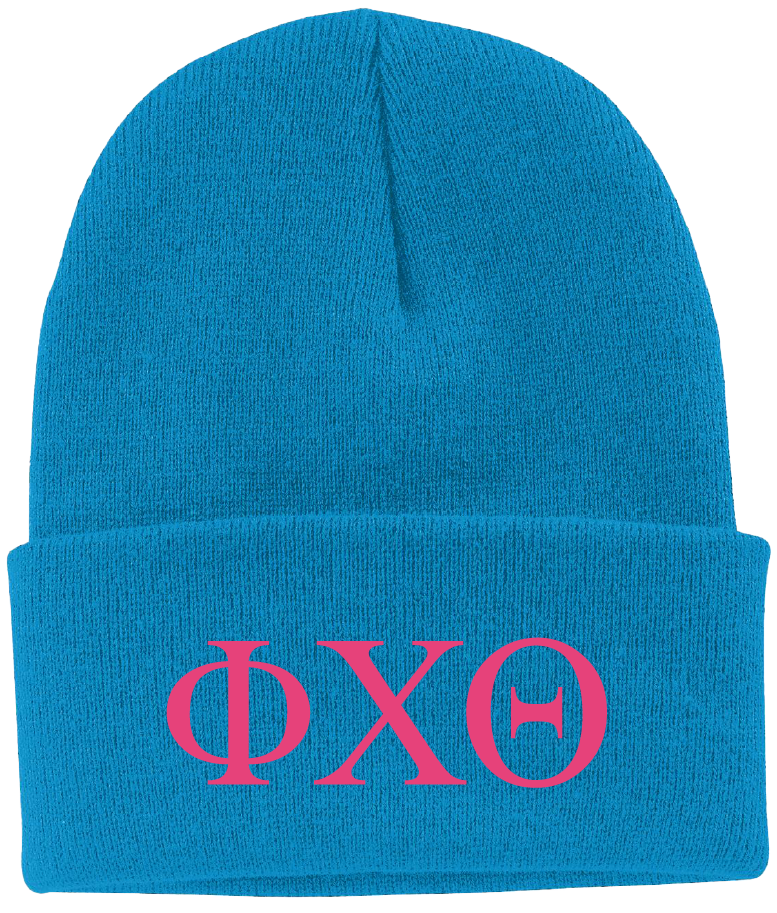 Phi Chi Theta Lettered Beanies