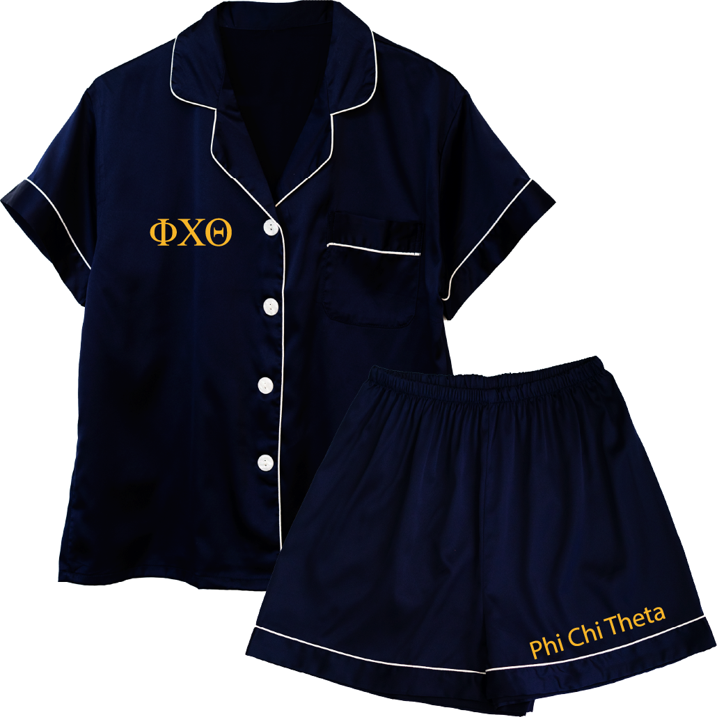 Phi Chi Theta Embroidered Ladies' Pajama Sets