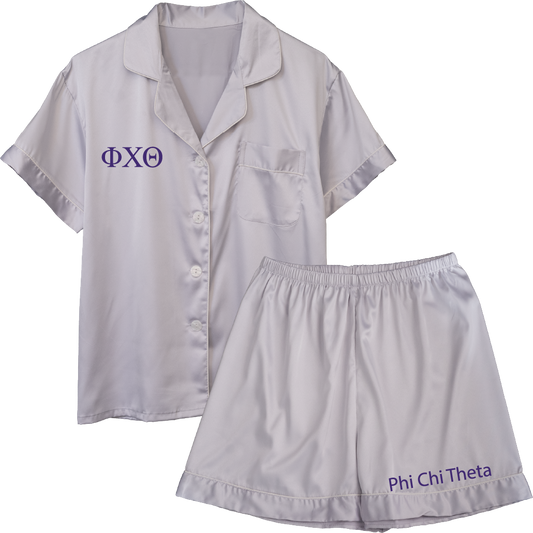 Phi Chi Theta Embroidered Ladies' Pajama Sets